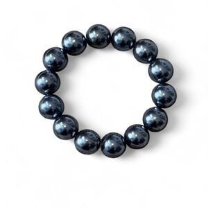 Vintage Blue/Gray Beaded Stretch Bracelet